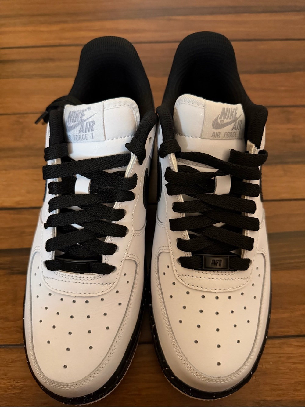 Nike AF1 custom made Sneakers in White and Black with speckle print